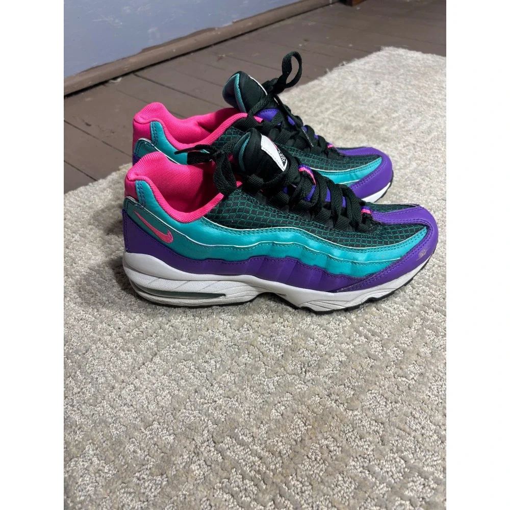Nike Air Max 95 Youth Shoes Purple Teal Pink Black‎ Athletic Sneakers Size 6Y